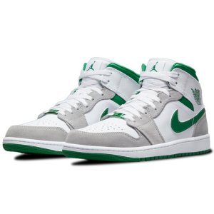 Air Jordan 1 Mid Bianco Grigio Verde