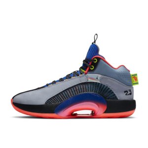 Air Jordan 35 Center of Gravity Blu Rosso