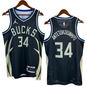 NO.34 Antetokounmp Maglia Milwaukee Bucks 2023/2024 Nero