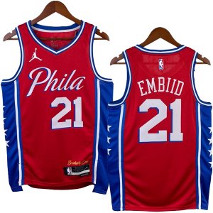 NO.21 Embiid Maglia Philadelphia Sixers 2023/2024 Rosso