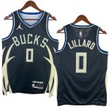 NO.0 Lillard Maglia Milwaukee Bucks 2023/2024 Nero