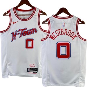 NO.0 Westbrook Maglia Houston Rockets 2024/2025 Bianco