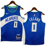 NO.0 Lillard Maglia Milwaukee Bucks 2024/2025 Blu