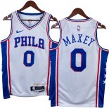 NO.0 Maxey Maglia Philadelphia Sixers 2023/2024 Bianco