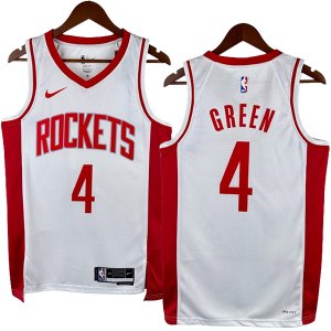 NO.4 Green Maglia Houston Rockets 2023/2024 Bianco