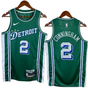 NO.2 Cunningham Maglia Detroit Pistons 2023/2024 Verde