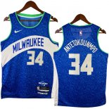 NO.34 Antetokounmp Maglia Milwaukee Bucks 2024/2025 Blu