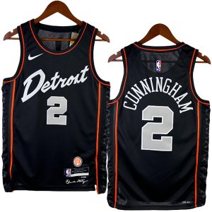 NO.2 Cunningham Maglia Detroit Pistons 2024/2025 Nero