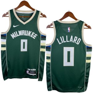 NO.0 Lillard Maglia Milwaukee Bucks 2023/2024 Verde