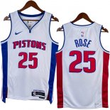 NO.25 Rose Maglia Detroit Pistons 2023/2024 Bianco