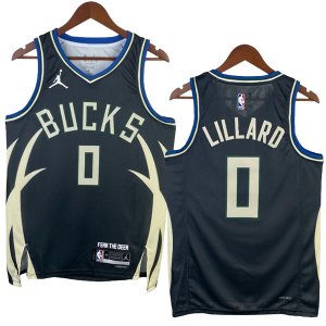 NO.0 Lillard Maglia Milwaukee Bucks 2023/2024 Nero