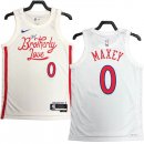 NO.0 Maxey Maglia Philadelphia Sixers 2023/2024 Bianco Rosso