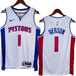 NO.1 Iverson Maglia Detroit Pistons 2023/2024 Bianco