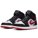 Air Jordan 1 Mid Se Newspape Negro Bianco Rojo