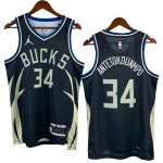 NO.34 Antetokounmp Maglia Milwaukee Bucks 2023/2024 Nero