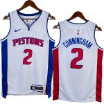 NO.2 Cunningham Maglia Detroit Pistons 2023/2024 Bianco