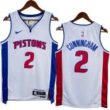 NO.2 Cunningham Maglia Detroit Pistons 2023/2024 Bianco