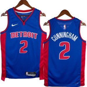 NO.2 Cunningham Maglia Detroit Pistons 2023/2024 Blu