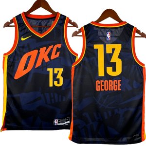 NO.13 George Maglia Oklahoma City Thunder 2024/2025 Nero