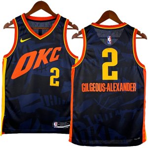 NO.2 Gilgeous-Alexander Maglia Oklahoma City Thunder 2024/2025 Nero