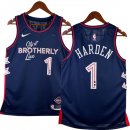 NO.1 Harden Maglia Philadelphia Sixers 2024/2025 Blu Navy