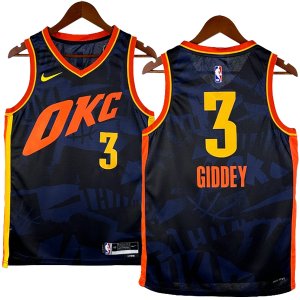 NO.3 Giddey Maglia Oklahoma City Thunder 2024/2025 Nero