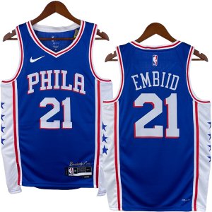 NO.21 Embiid Maglia Philadelphia Sixers 2023/2024 Blu