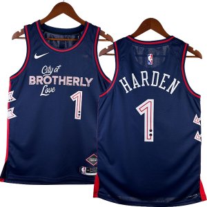 NO.1 Harden Maglia Philadelphia Sixers 2024/2025 Blu Navy